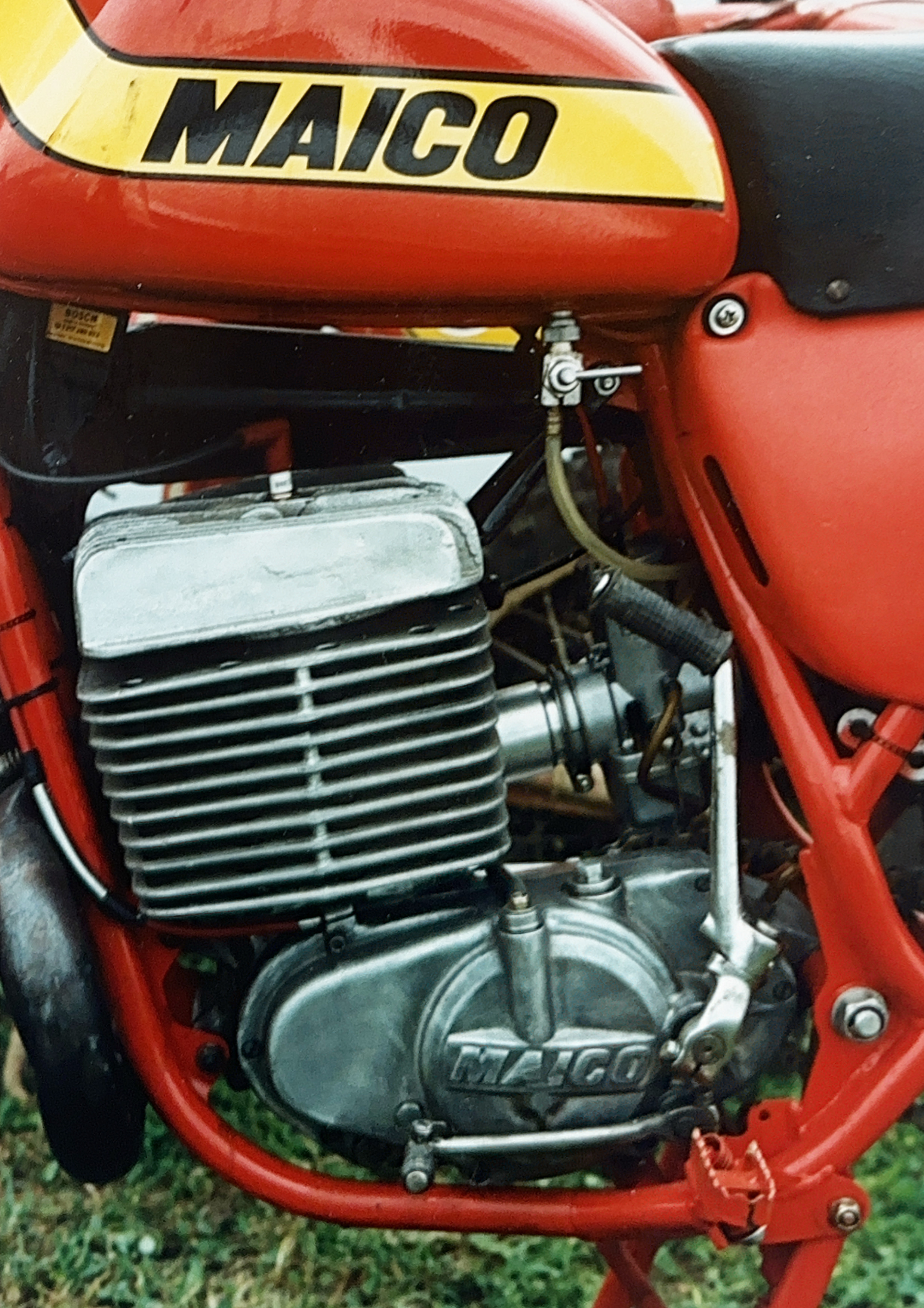 AMZ Maico GS 760 Motoransicht mit Zylinder, Motorgehäuse und Rahmen